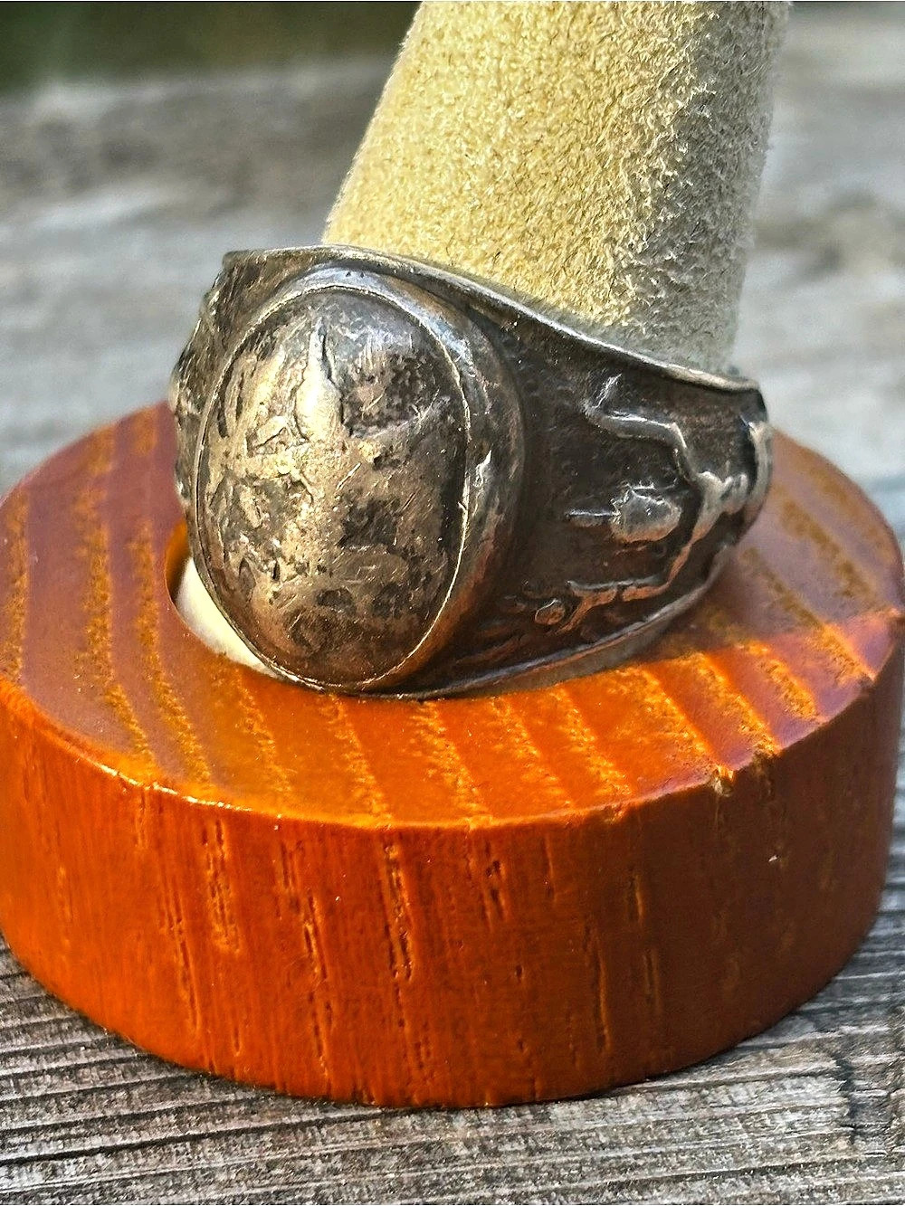 Vintage Siam Sterling Silver Ring Lightning Goddess Mekkala